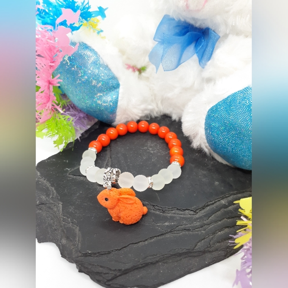 Adorable Orange Bunny Bracelet